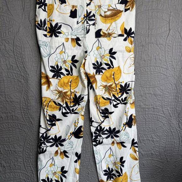 CHICO'S NWT $109 Pull On Stretch Linen Tropic Floral Pants Size 2 R US 12 - Picture 3 of 9